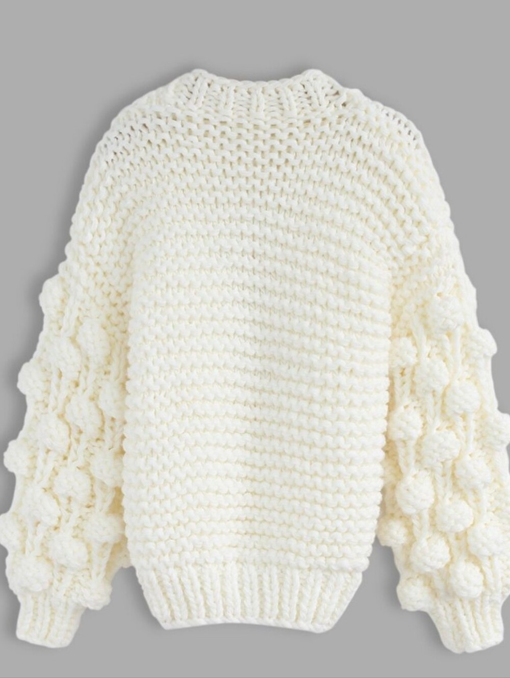 Chicwish Cuteness on Sleeves Chunky Cardigan in White Bubble Knit Euc - Picture 3 of 11